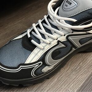 Dior Blue and Black Sneakers with Dynamic Design